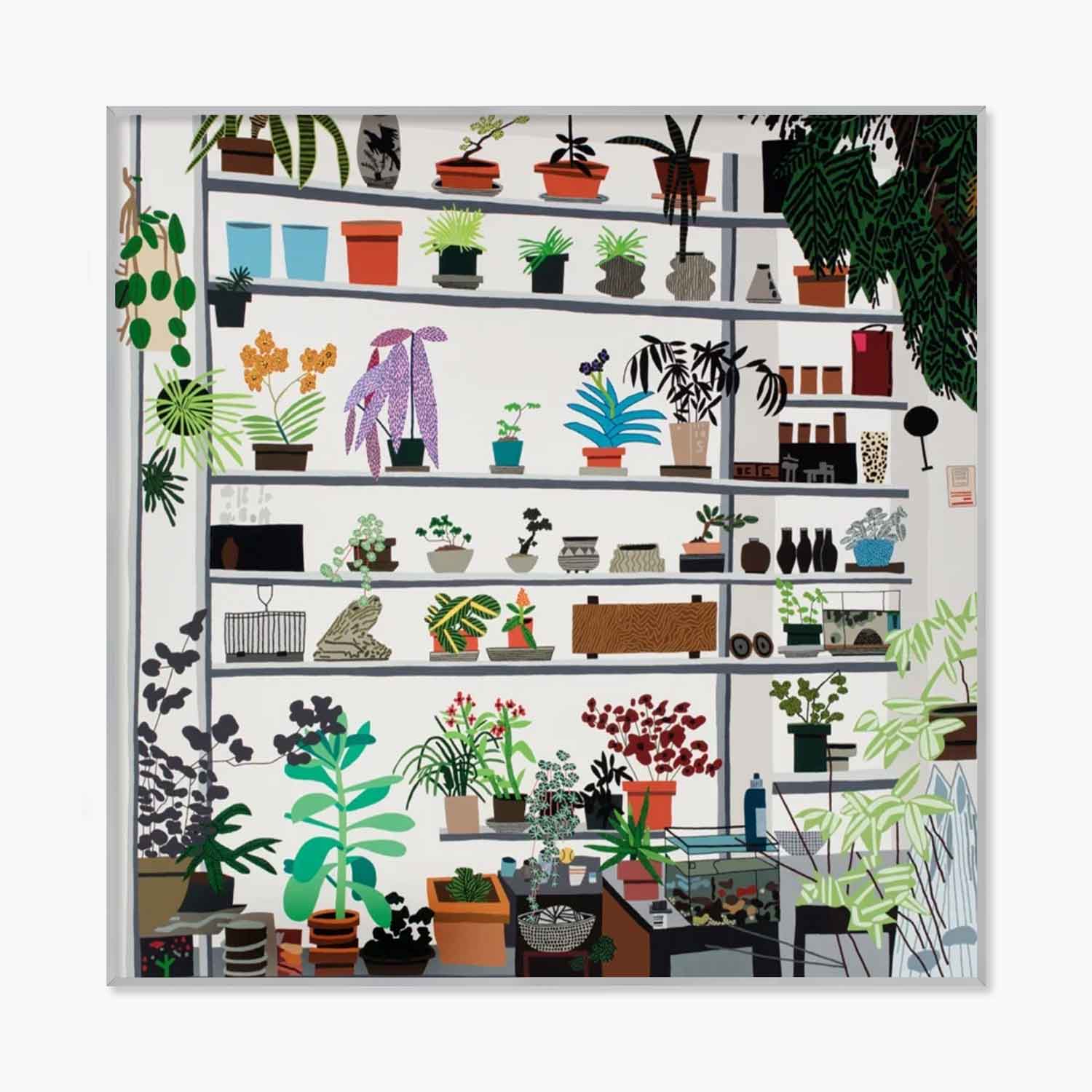 [조나스 우드] Large Shelf Still Life 58.4 x 58.4 cm 화분 식물 플랜테리어 그림 포스터 액자