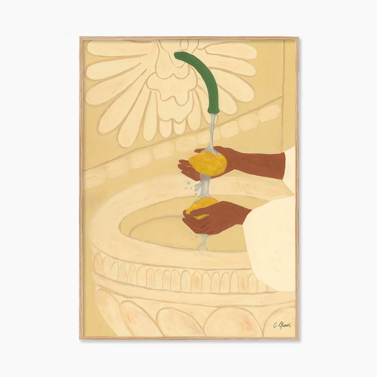 카를라 야노스 Carla Llanos Fountain 더포스터클럽 레몬 휴양지 그림 미니 액자