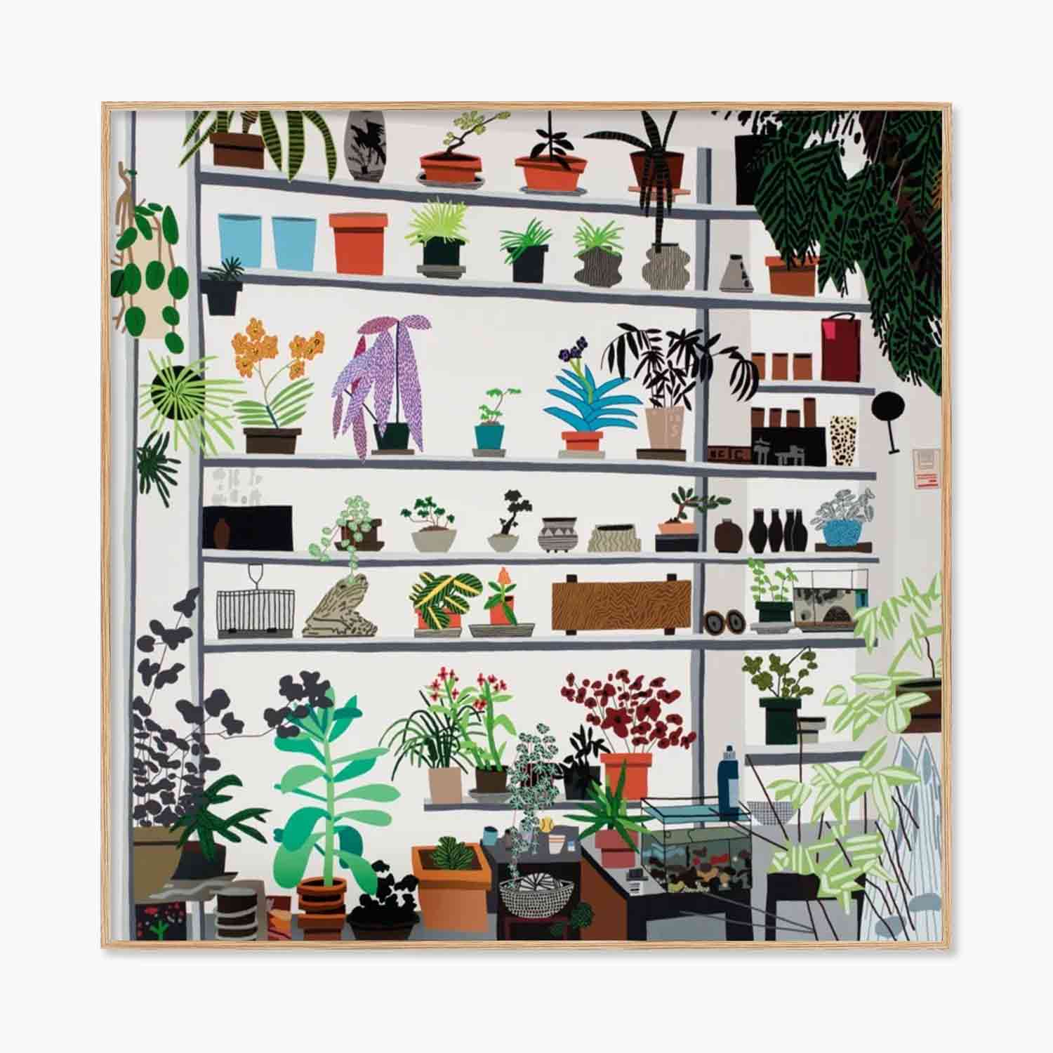 [조나스 우드] Large Shelf Still Life 58.4 x 58.4 cm 화분 식물 플랜테리어 그림 포스터 액자