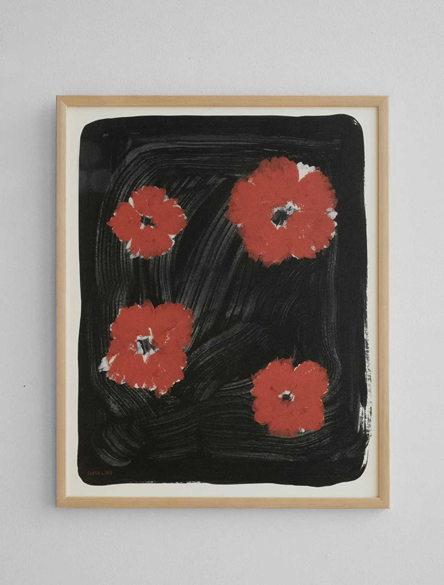 소피아 린드 파인리틀데이 꽃 플라워 Scarlet Pimpernel 그림 아트포스터 인테리어포스터 거실 액자