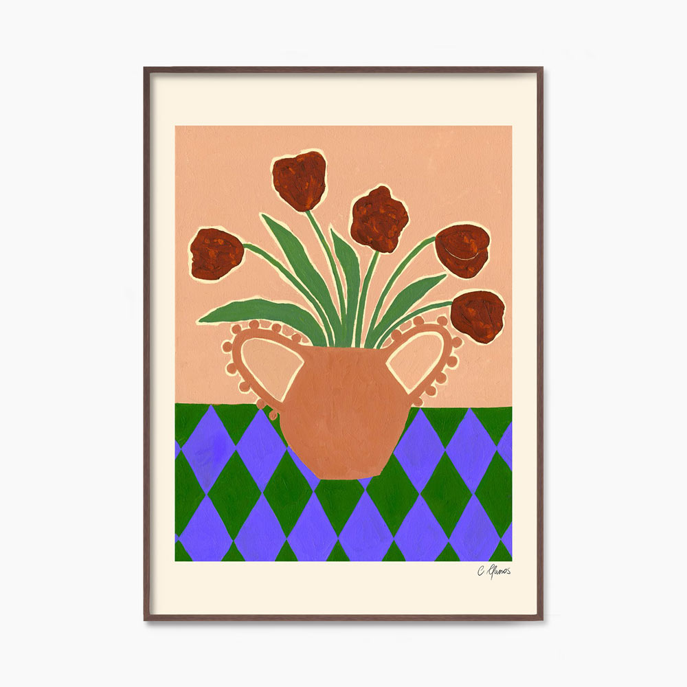 카를라 야노스 Red Tulips 꽃 화병 그림 아트포스터 인테리어포스터 거실 액자