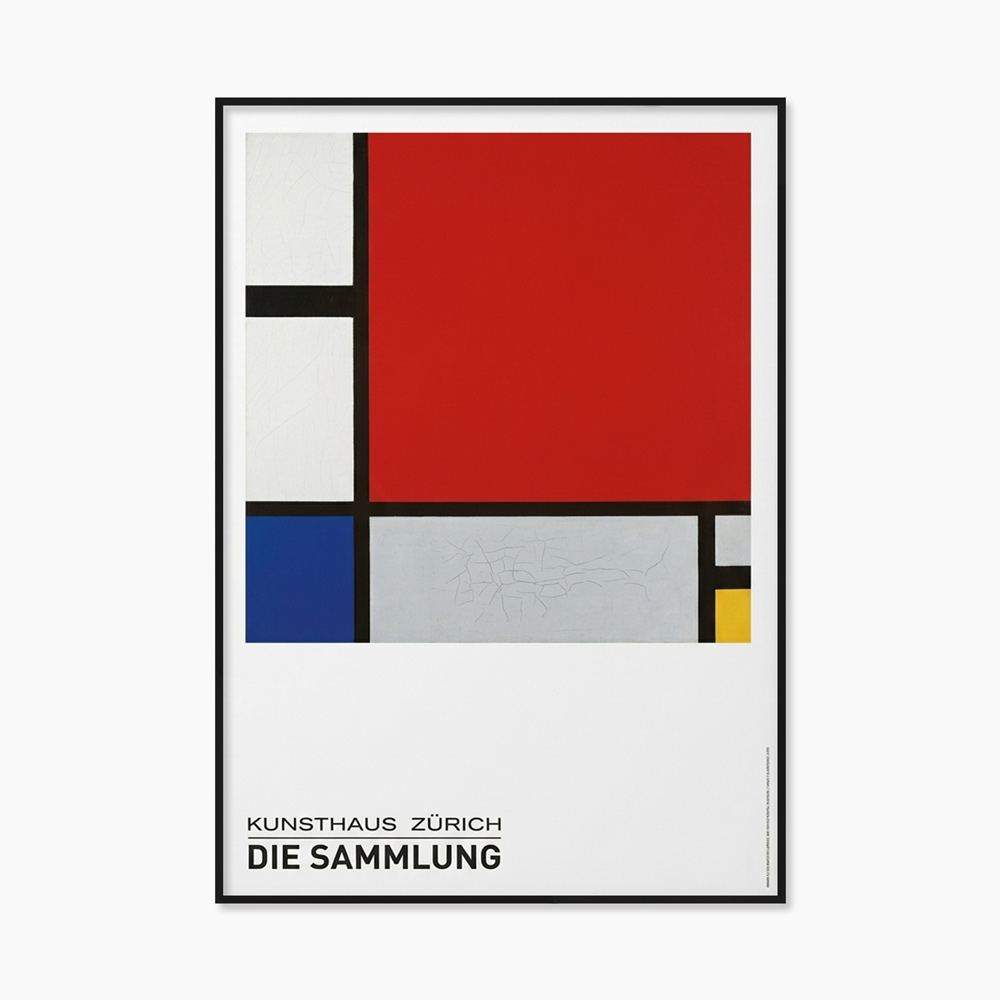 피에트 몬드리안 Piet Mondrian 명화 그림 대형액자 아트포스터 인테리어포스터 거실액자 파랑 빨강 노랑