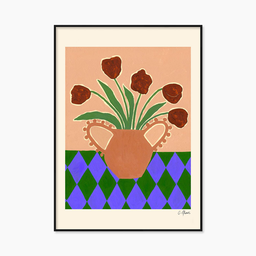 카를라 야노스 Red Tulips 꽃 화병 그림 아트포스터 인테리어포스터 거실 액자