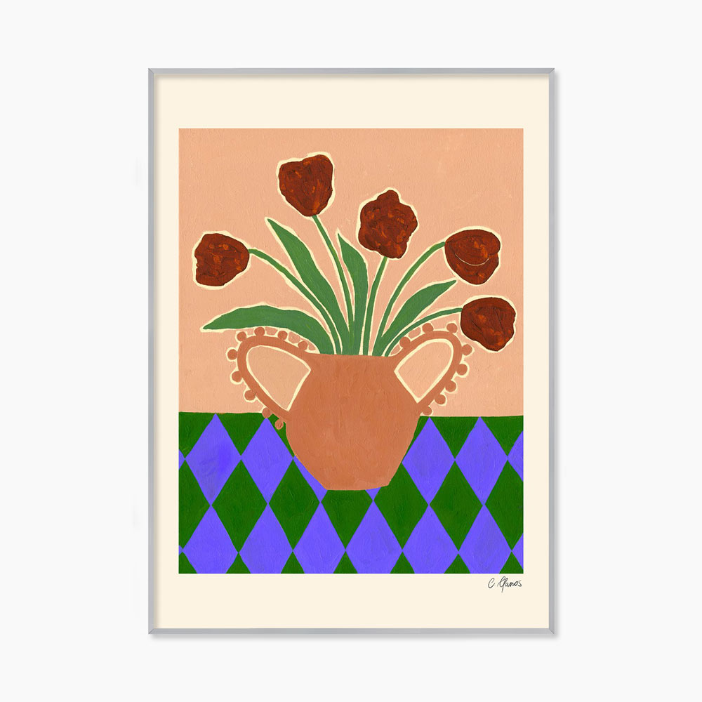 카를라 야노스 Red Tulips 꽃 화병 그림 아트포스터 인테리어포스터 거실 액자