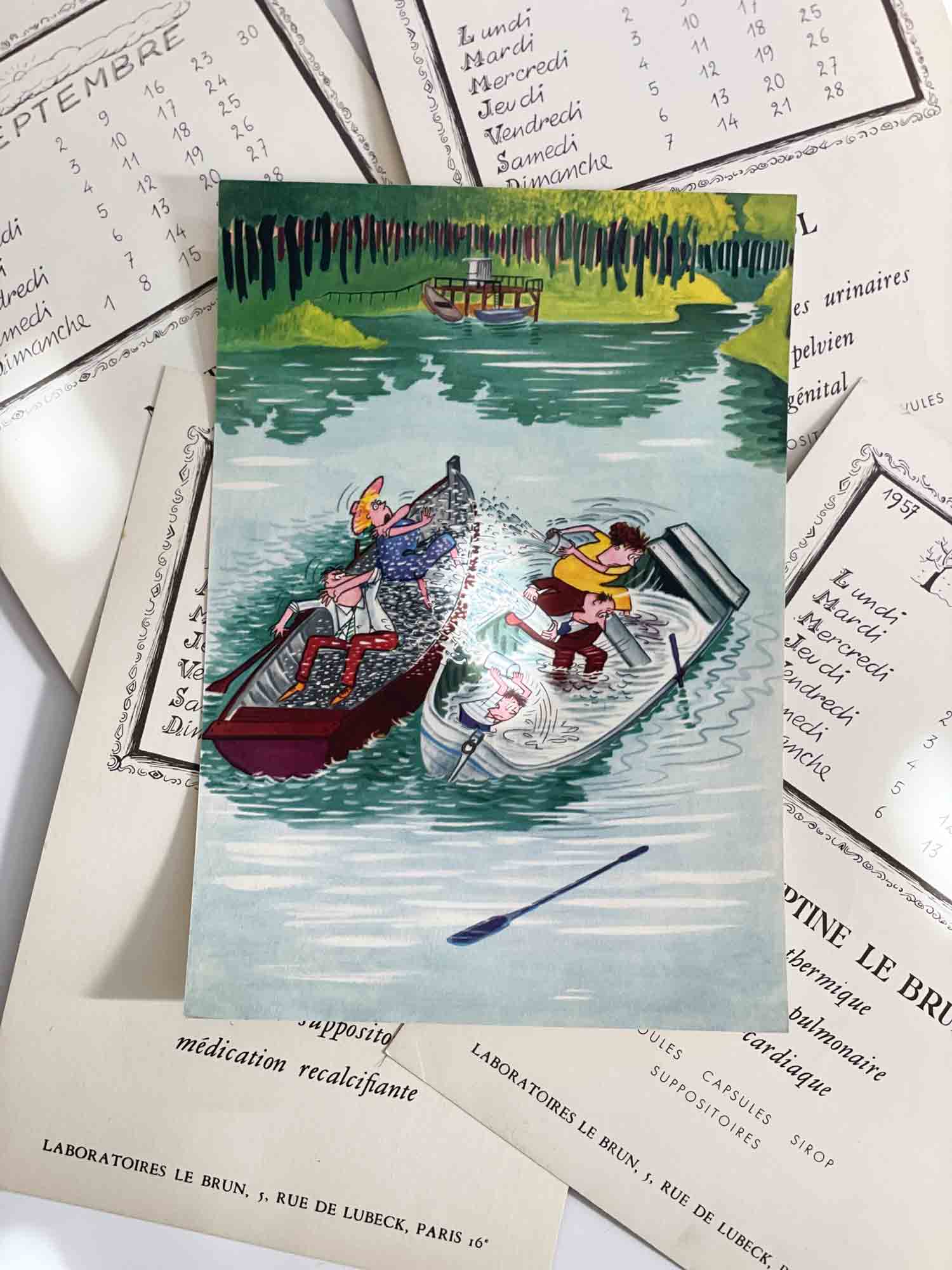 빈티지 장자크 상페 양면 달력 아트포스터 인테리어포스터 액자