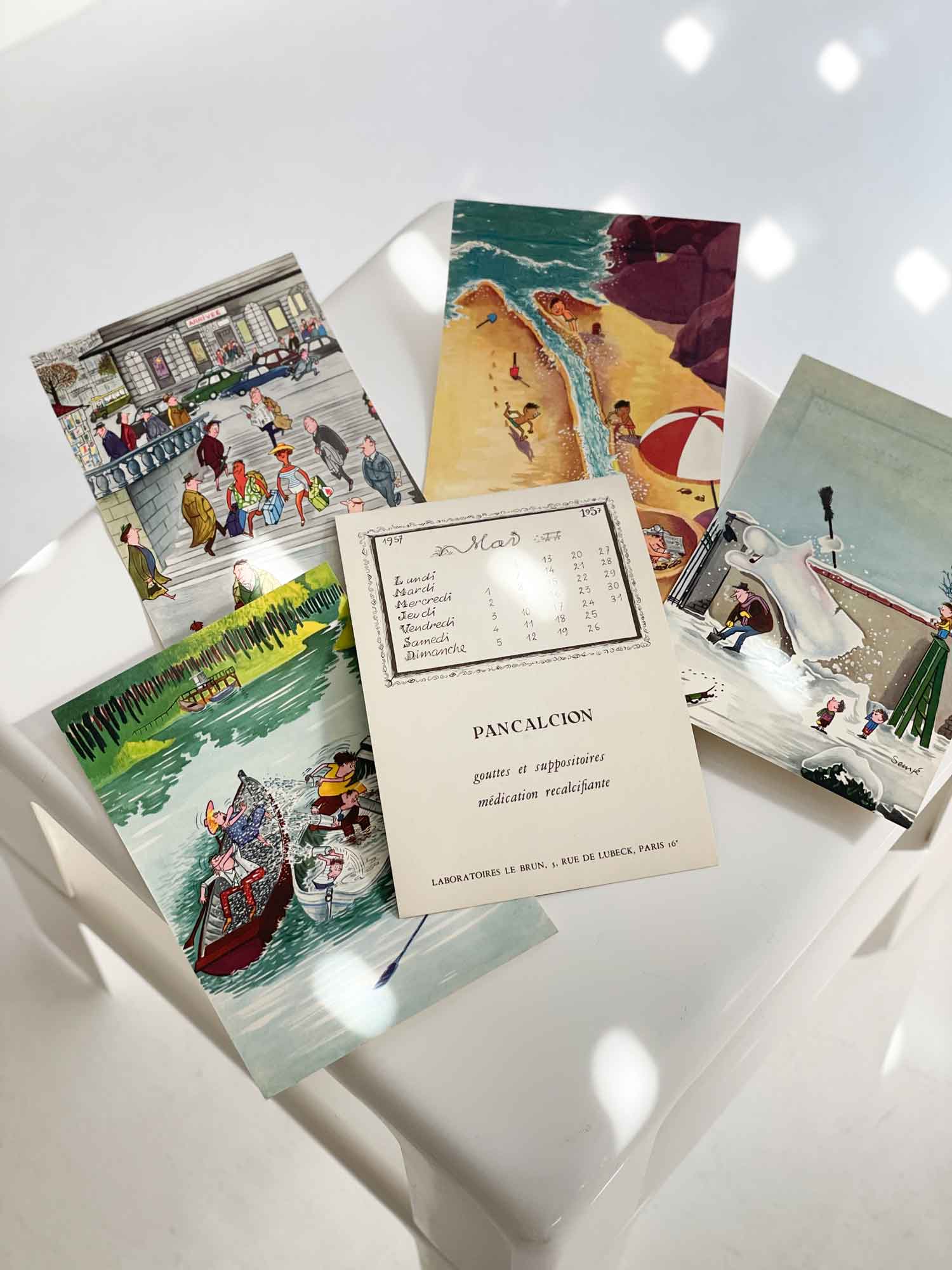 빈티지 장자크 상페 양면 달력 아트포스터 인테리어포스터 액자