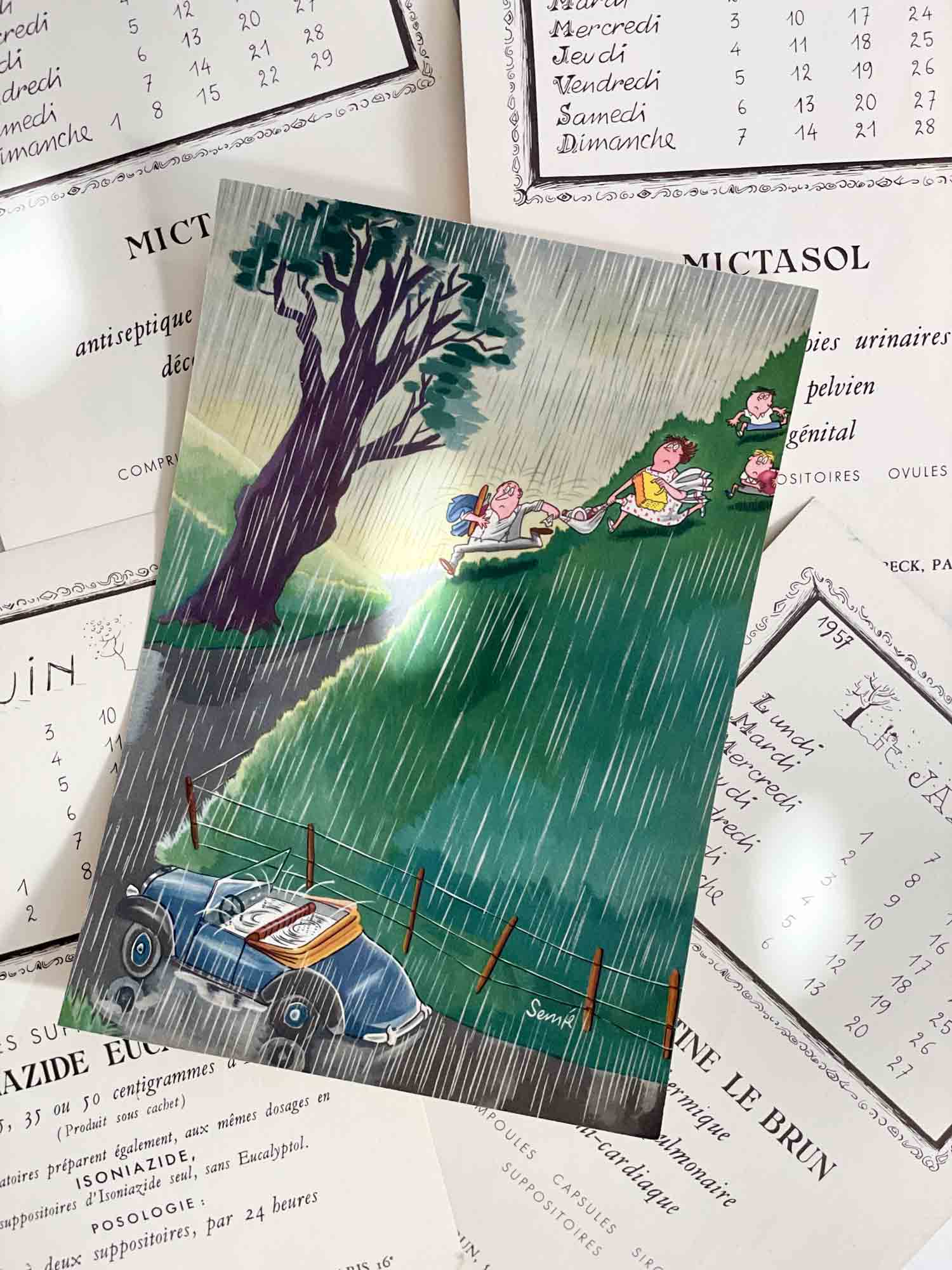 빈티지 장자크 상페 양면 달력 아트포스터 인테리어포스터 액자