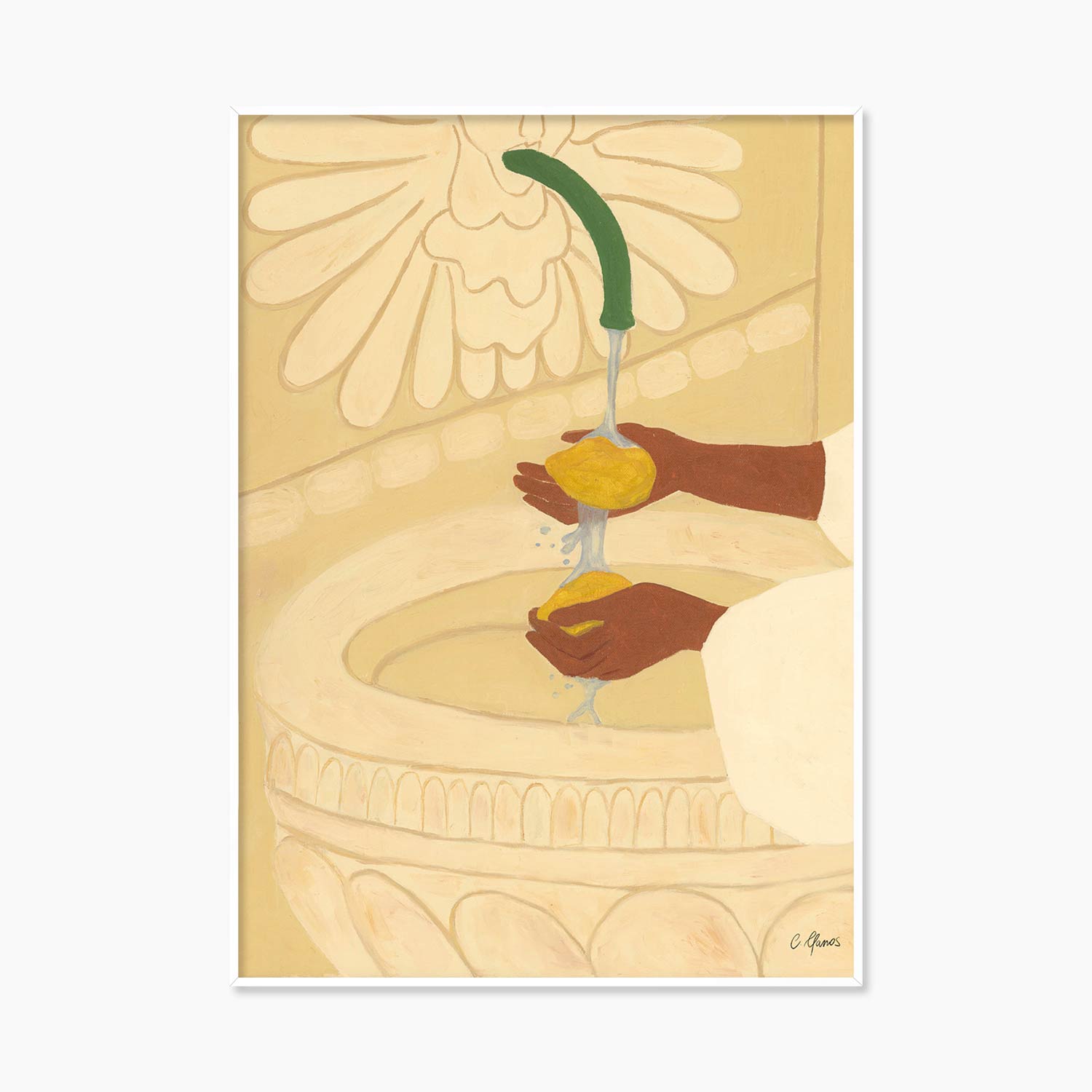 카를라 야노스 Carla Llanos Fountain 더포스터클럽 레몬 휴양지 그림 미니 액자