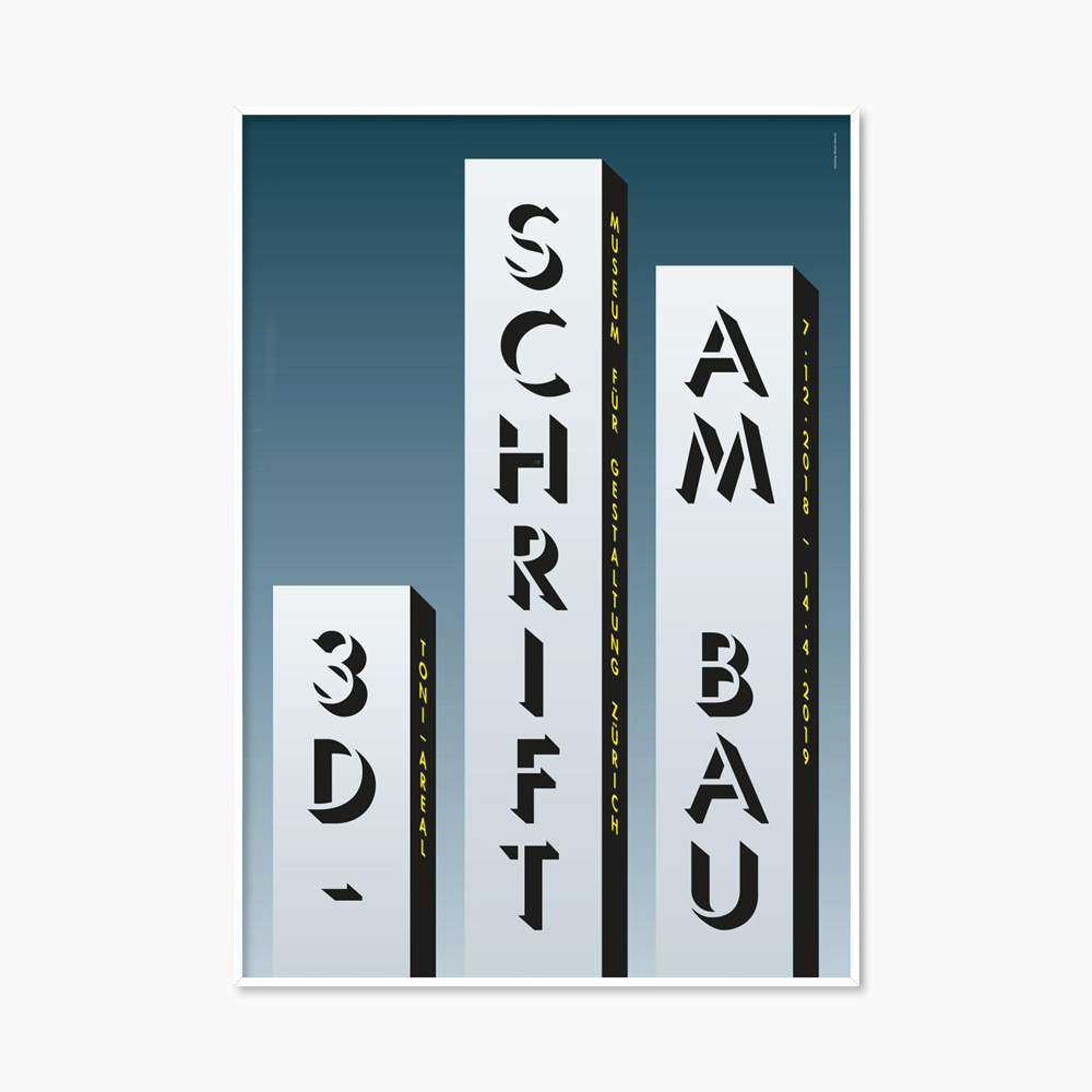 3D Fonts In Construction (액자 포함) 90.5 x 128 cm