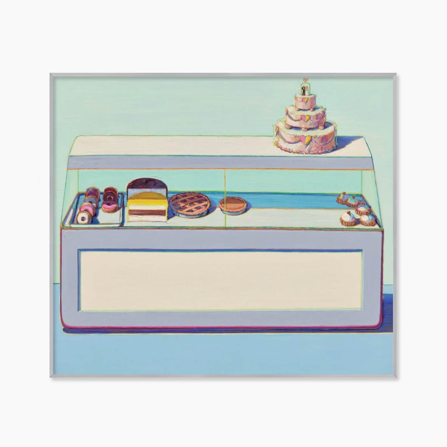 [웨인 티보] Bakery Case 47.2 x 42 cm 케이크 베이커리 빵집 명화 그림 액자