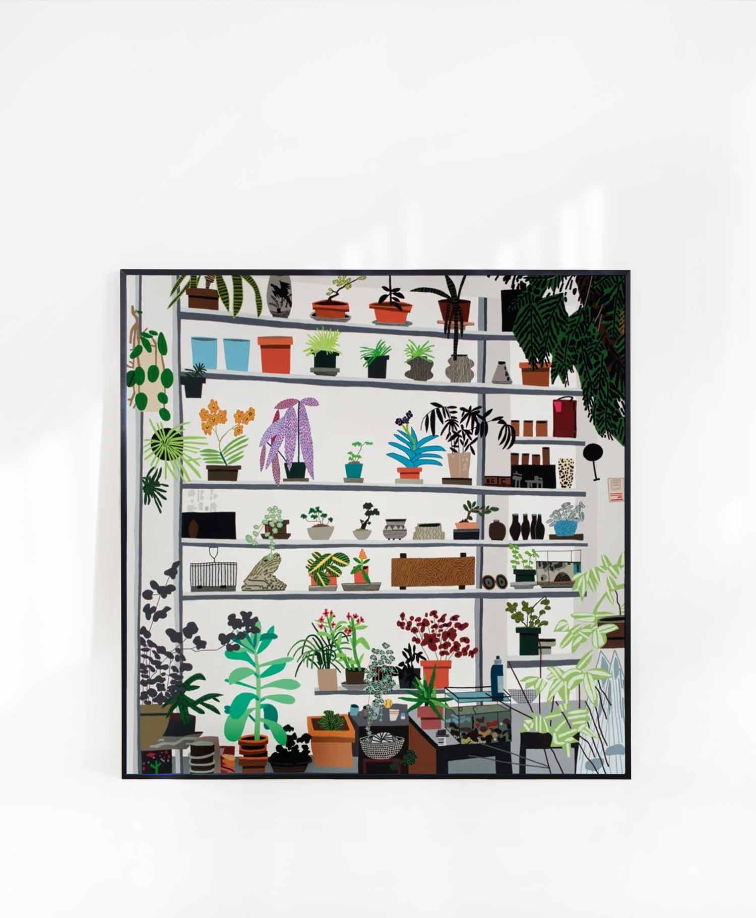 [조나스 우드] Large Shelf Still Life 58.4 x 58.4 cm 화분 식물 플랜테리어 그림 포스터 액자