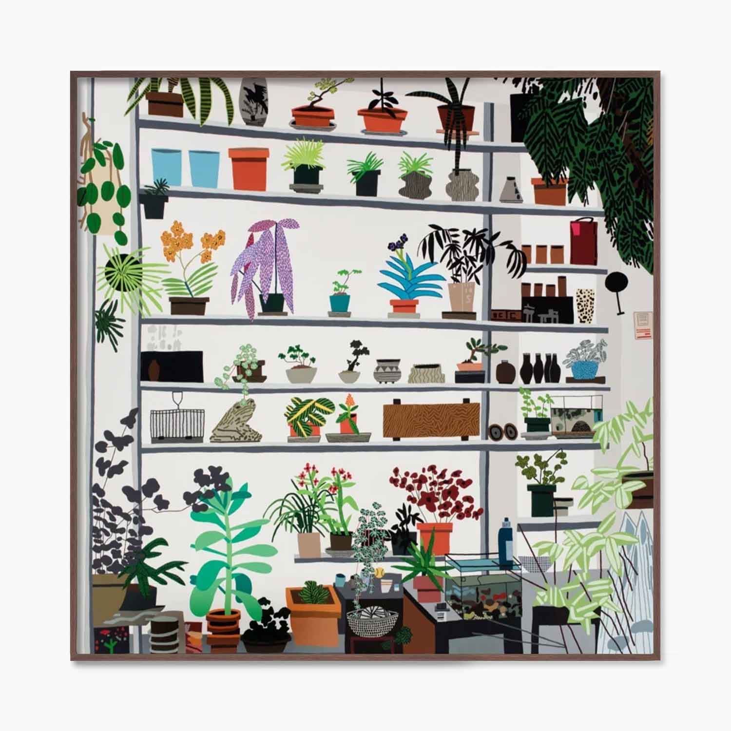[조나스 우드] Large Shelf Still Life 58.4 x 58.4 cm 화분 식물 플랜테리어 그림 포스터 액자