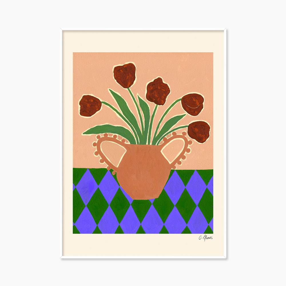 카를라 야노스 Red Tulips 꽃 화병 그림 아트포스터 인테리어포스터 거실 액자