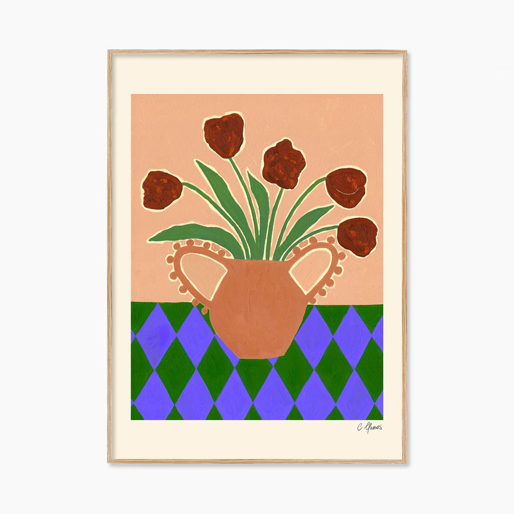 카를라 야노스 Red Tulips 꽃 화병 그림 아트포스터 인테리어포스터 거실 액자