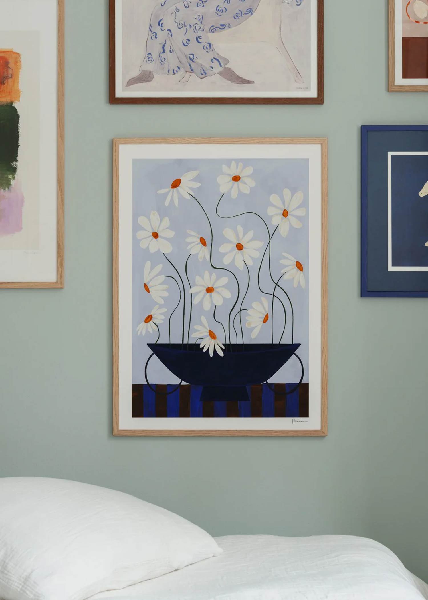 [프랭키 펜윌] Daisies in Blue Vase 30x40 50x70cm - 7월 중순 입고 예정