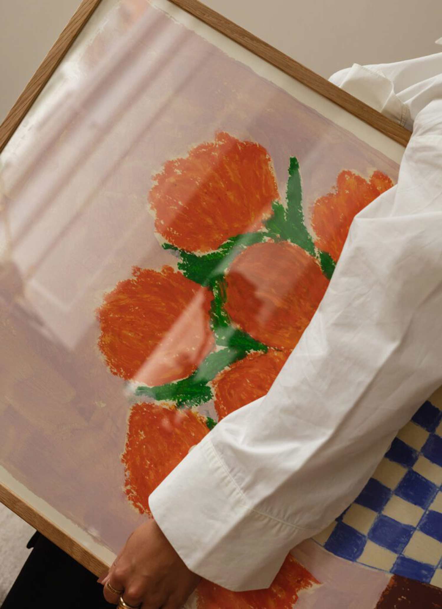 카를라 야노스 Carla Llanos Orange Flowers 꽃 화병 그림 아트포스터 인테리어포스터 거실 액자