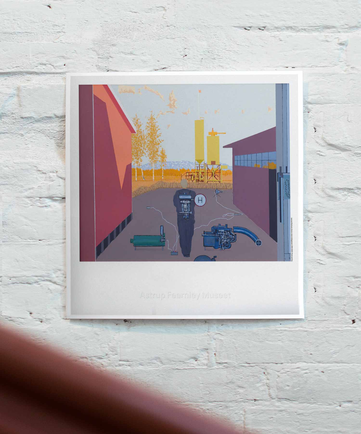 [레오나드 릭하드] Scene (액자 포함) 50 x 50 cm 일러스트 그림 집 하우스 공장 포스터