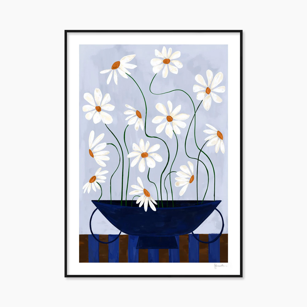 [프랭키 펜윌] Daisies in Blue Vase 30x40 50x70cm - 7월 중순 입고 예정