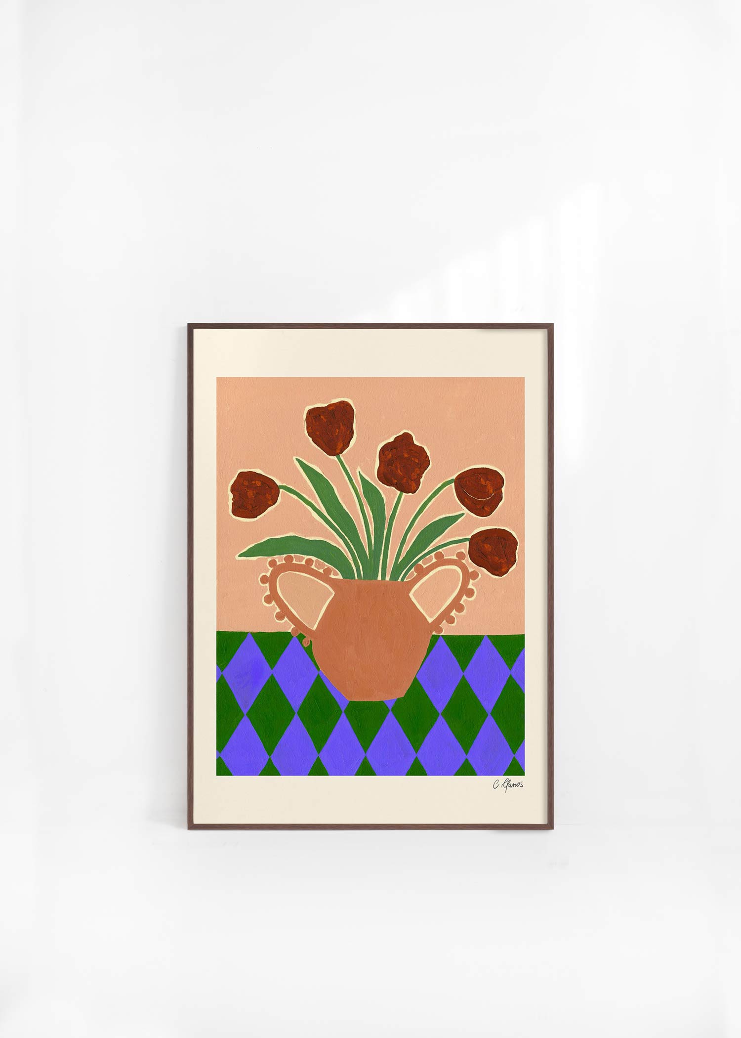 카를라 야노스 Red Tulips 꽃 화병 그림 아트포스터 인테리어포스터 거실 액자