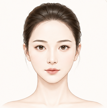 부종감이 적은 V라인 턱선 여성 얼굴 예시