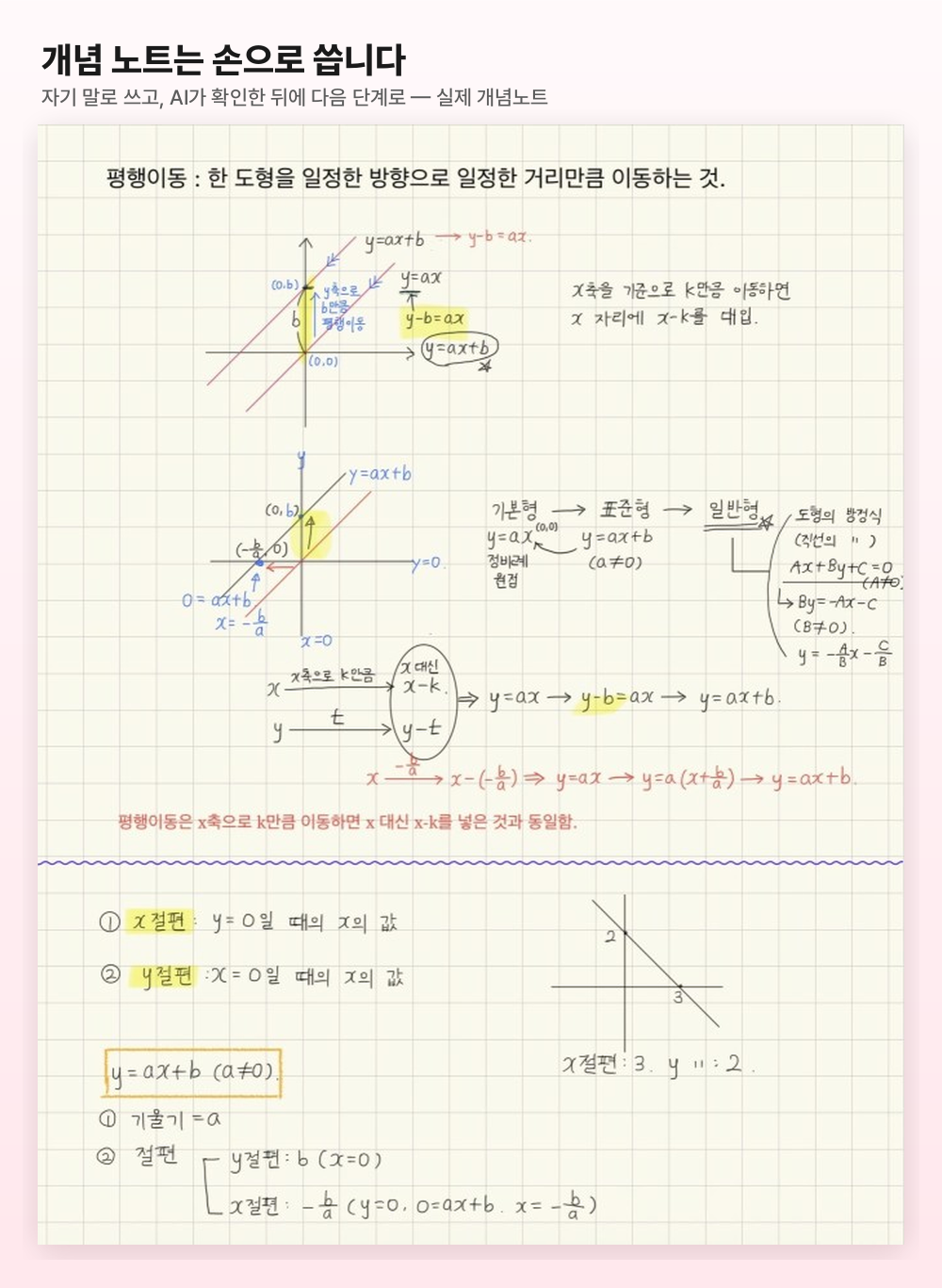 개념 노트는 손으로 씁니다 — 실제 개념노트