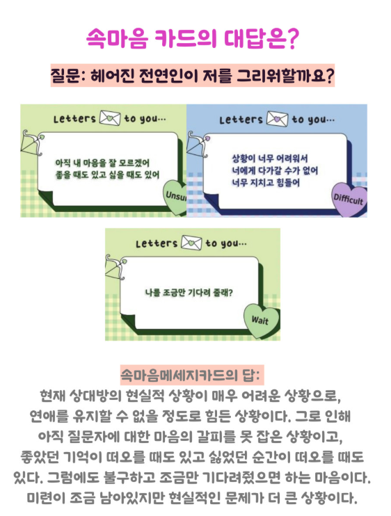 [미니] 속마음 메세지 카드