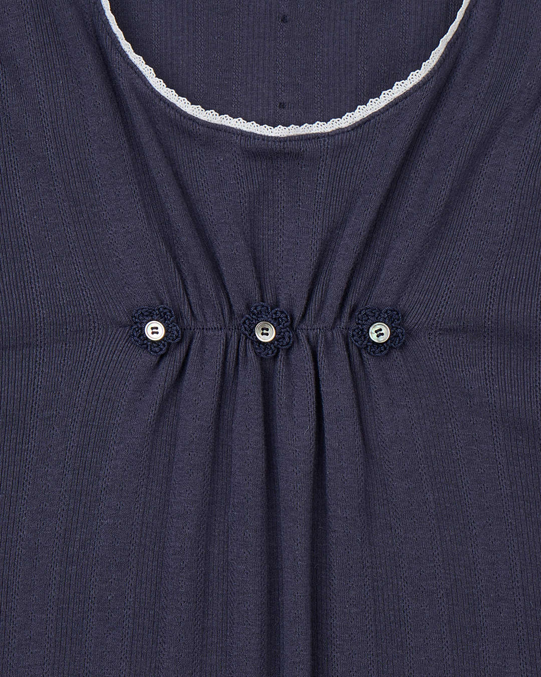 LACE BLOUSE TEE : NAVY