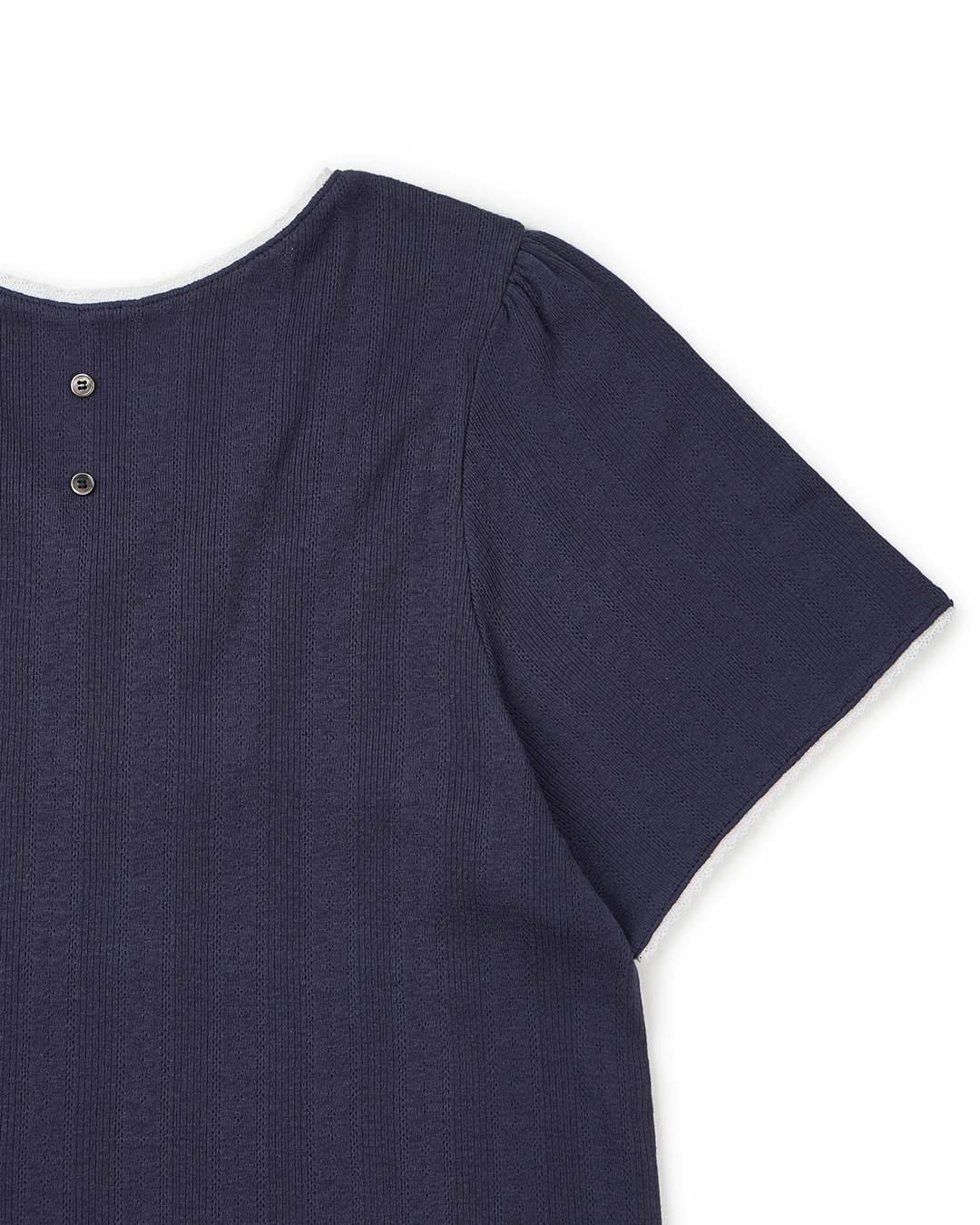 LACE BLOUSE TEE : NAVY