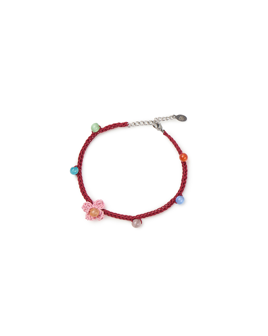 4 LEAVES ANKLE BRACELET : RED