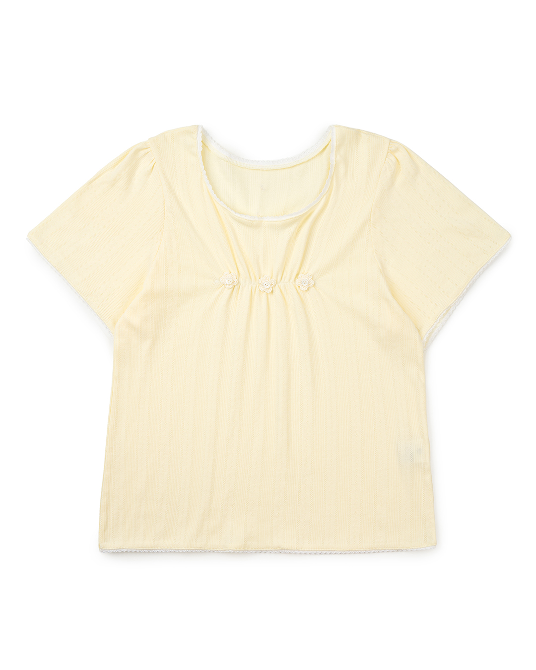 LACE BLOUSE TEE : LEMON
