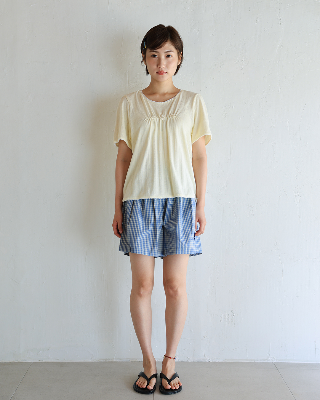 LACE BLOUSE TEE : LEMON