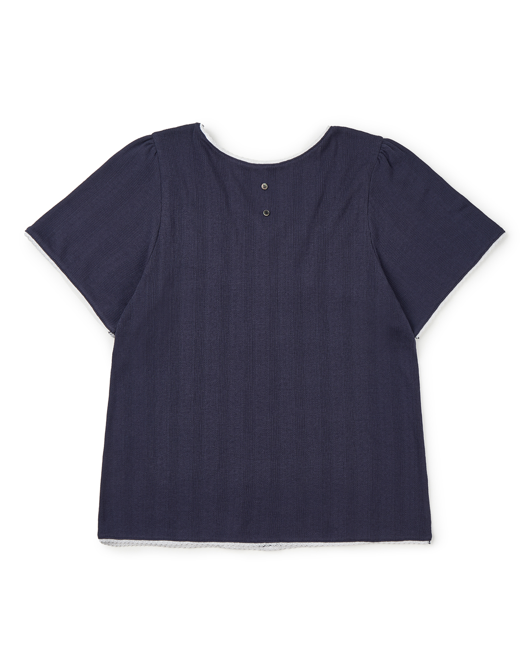 LACE BLOUSE TEE : NAVY