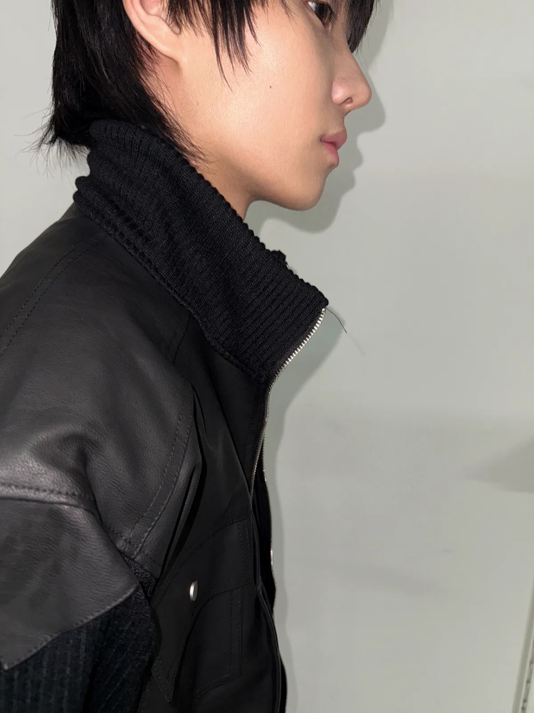 ハイネックニットレザージャケット | ファッション通販サイト NUGU