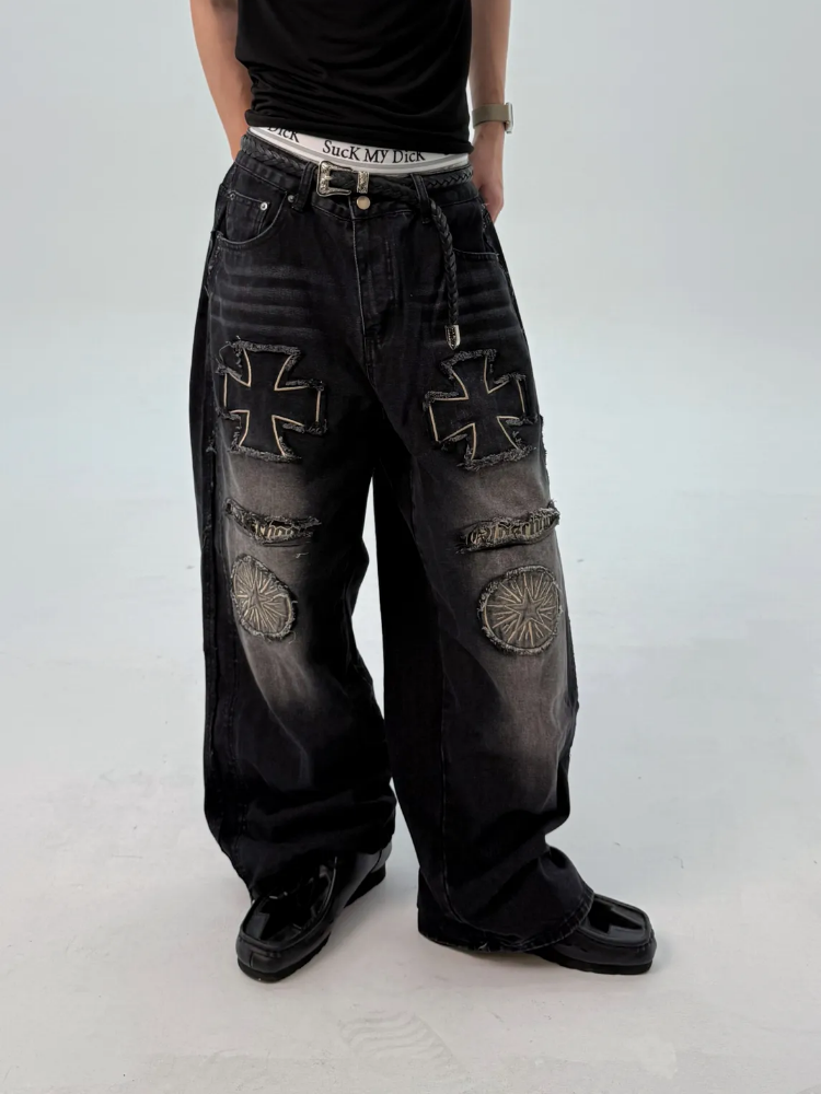 マルチパッチデニムパンツ | ファッション通販サイト NUGU