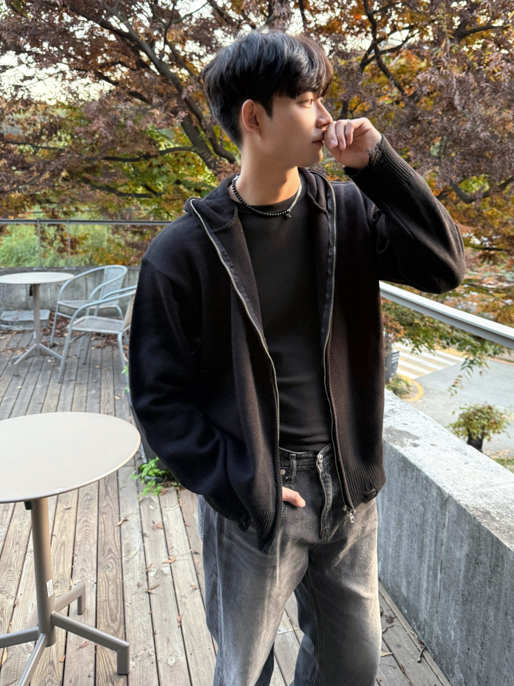 ヴィンテージダメージニットパーカー | ファッション通販サイト NUGU