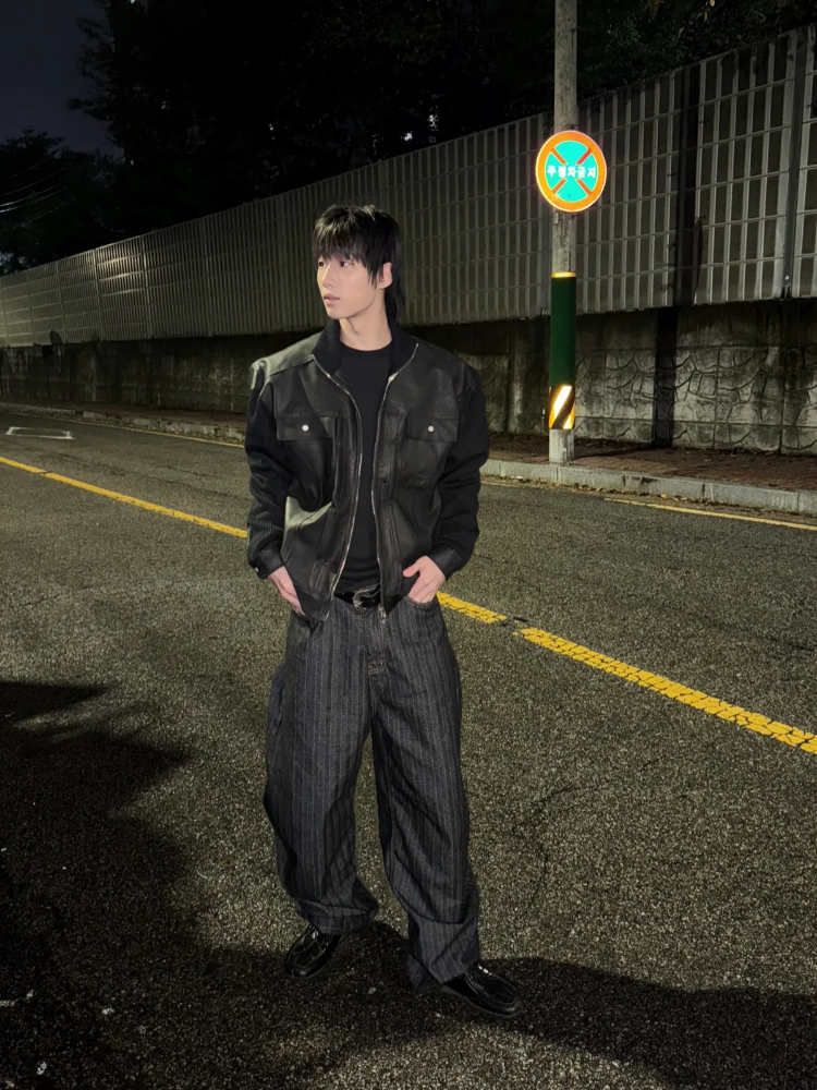 ハイネックニットレザージャケット | ファッション通販サイト NUGU