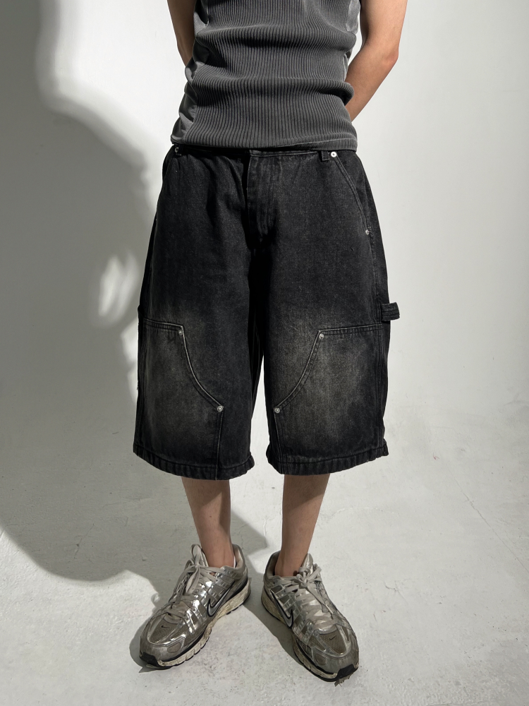 【THEAIRTOWN】カモバルーンカーペンターデニム♡ カーペンターハーフデニムパンツ | ファッション通販サイト NUGU