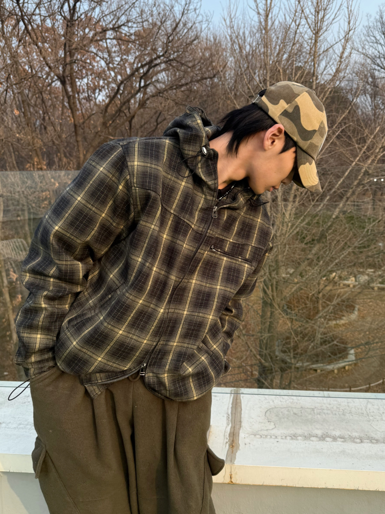 チェックフード付きジャケット | ファッション通販サイト NUGU