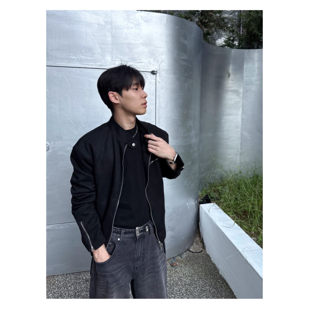 スエードバイカークロップドジャケット | ファッション通販サイト NUGU