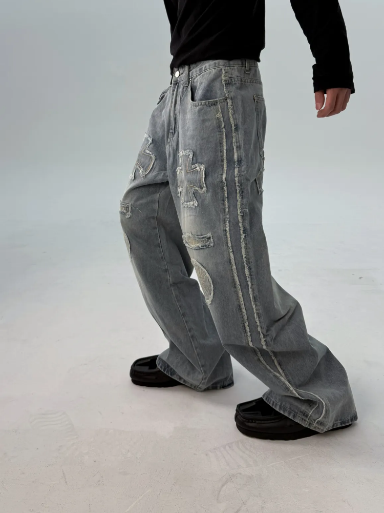 マルチパッチデニムパンツ | ファッション通販サイト NUGU