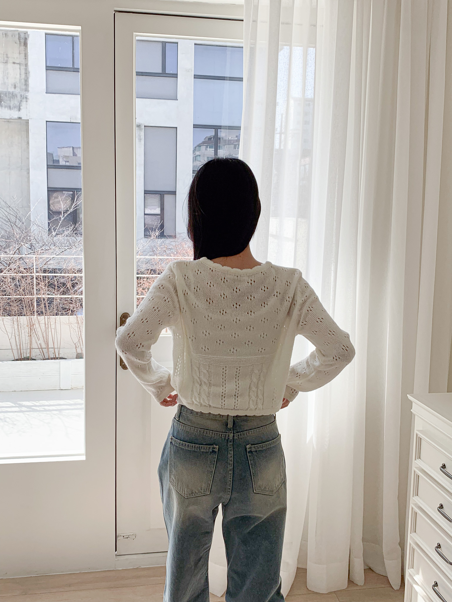 [국내제작/저퀄비교불가]라운드 프릴 펀칭 꽈배기 니트 가디건 상세 이미지 26