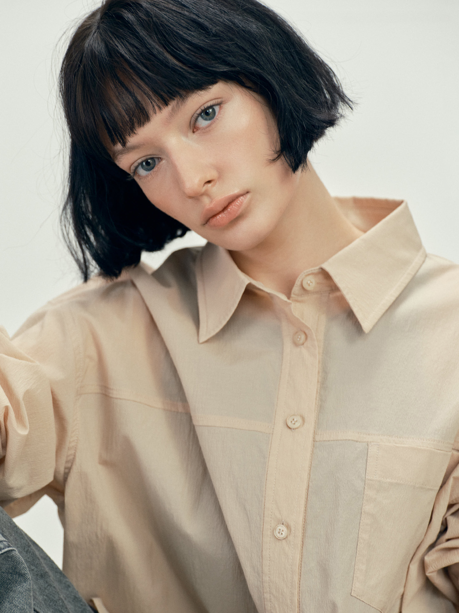 4121 SUMMER NYLON OVER FIT SHIRT (BEIGE)
