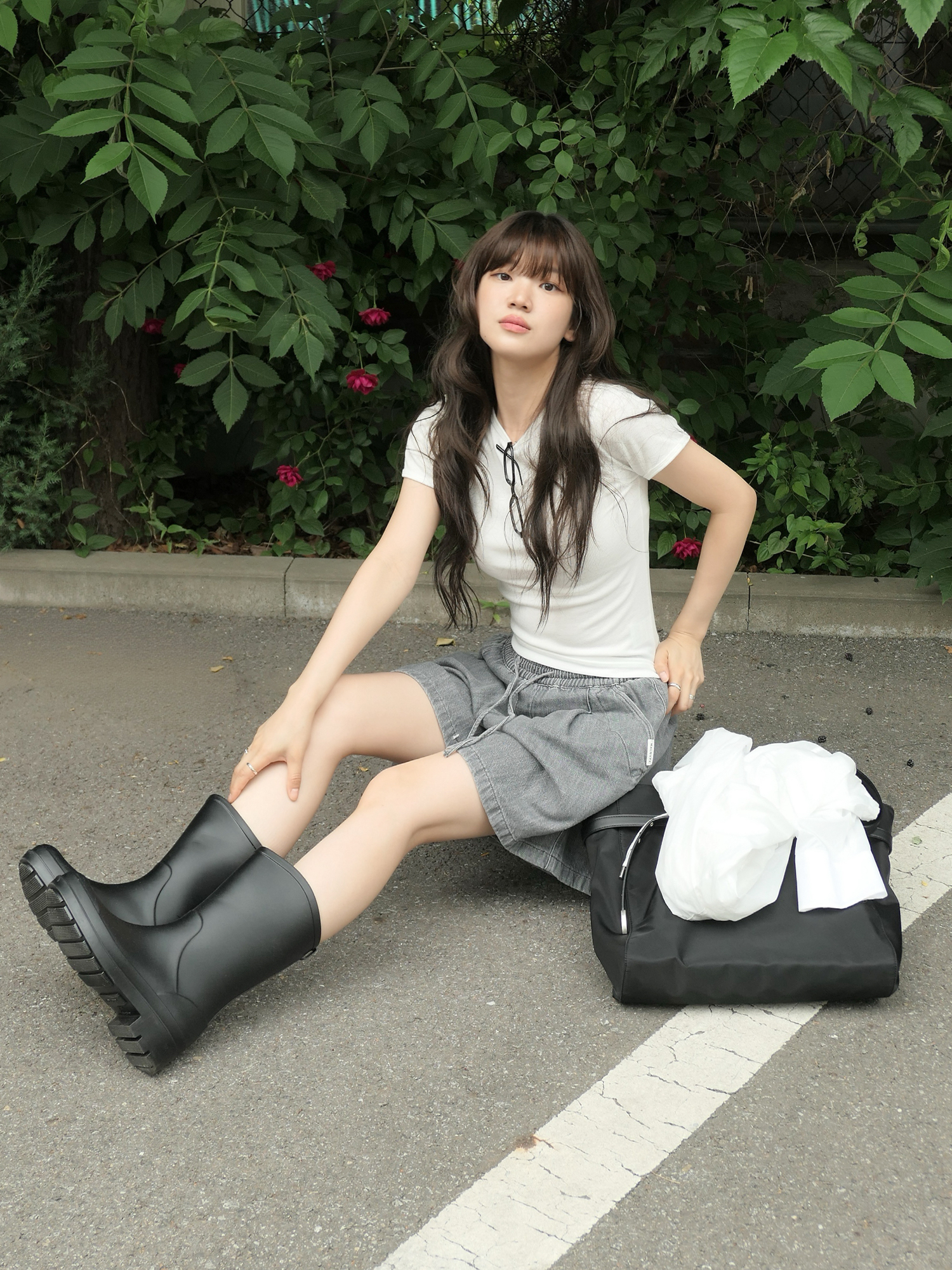 9206 LIGHTWEIGHT HALF DENIM PANTS (GRAY)