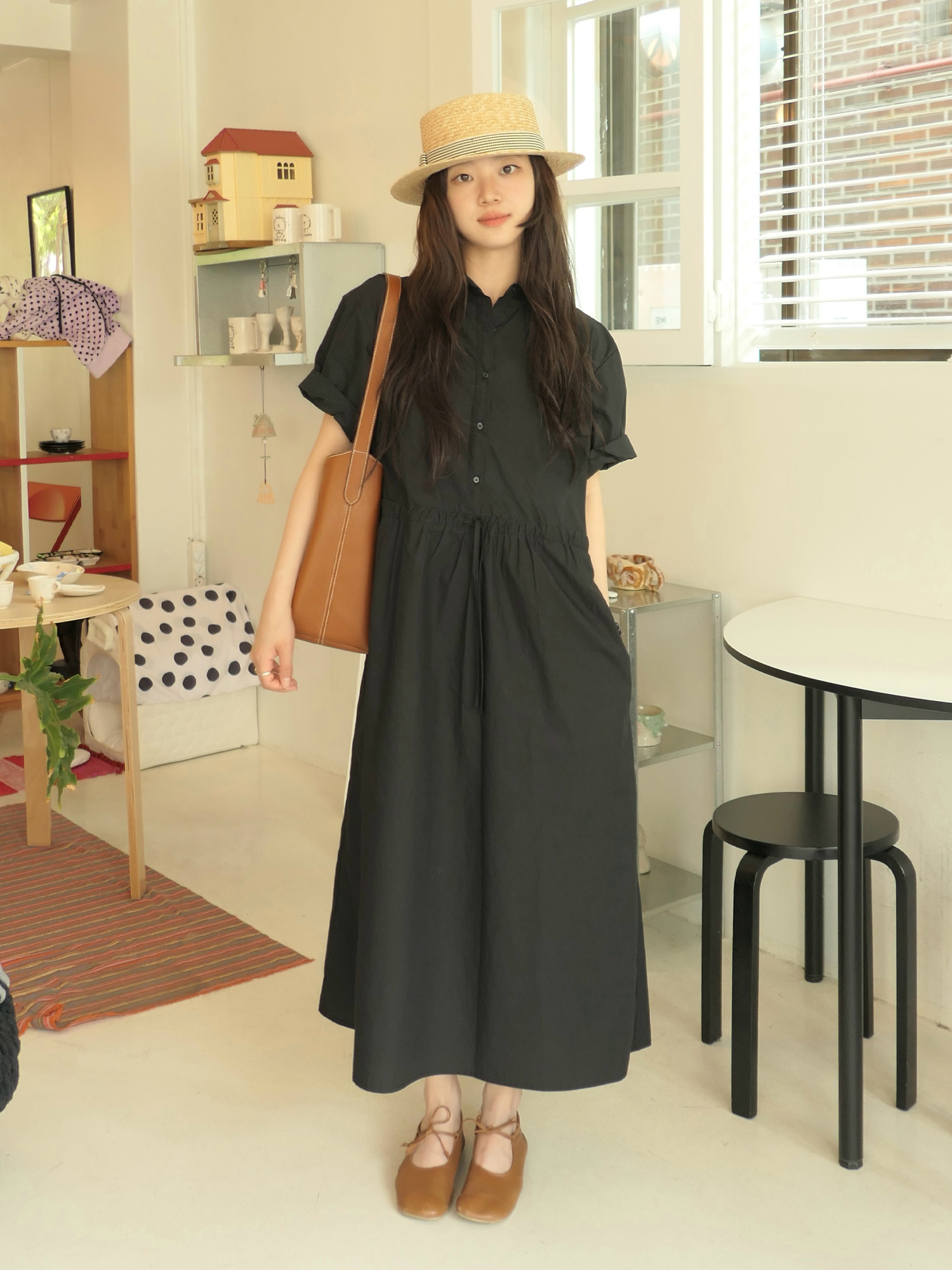 7108 SOFT LIGHTWEIGHT LONG ONE-PIECE (BLACK)