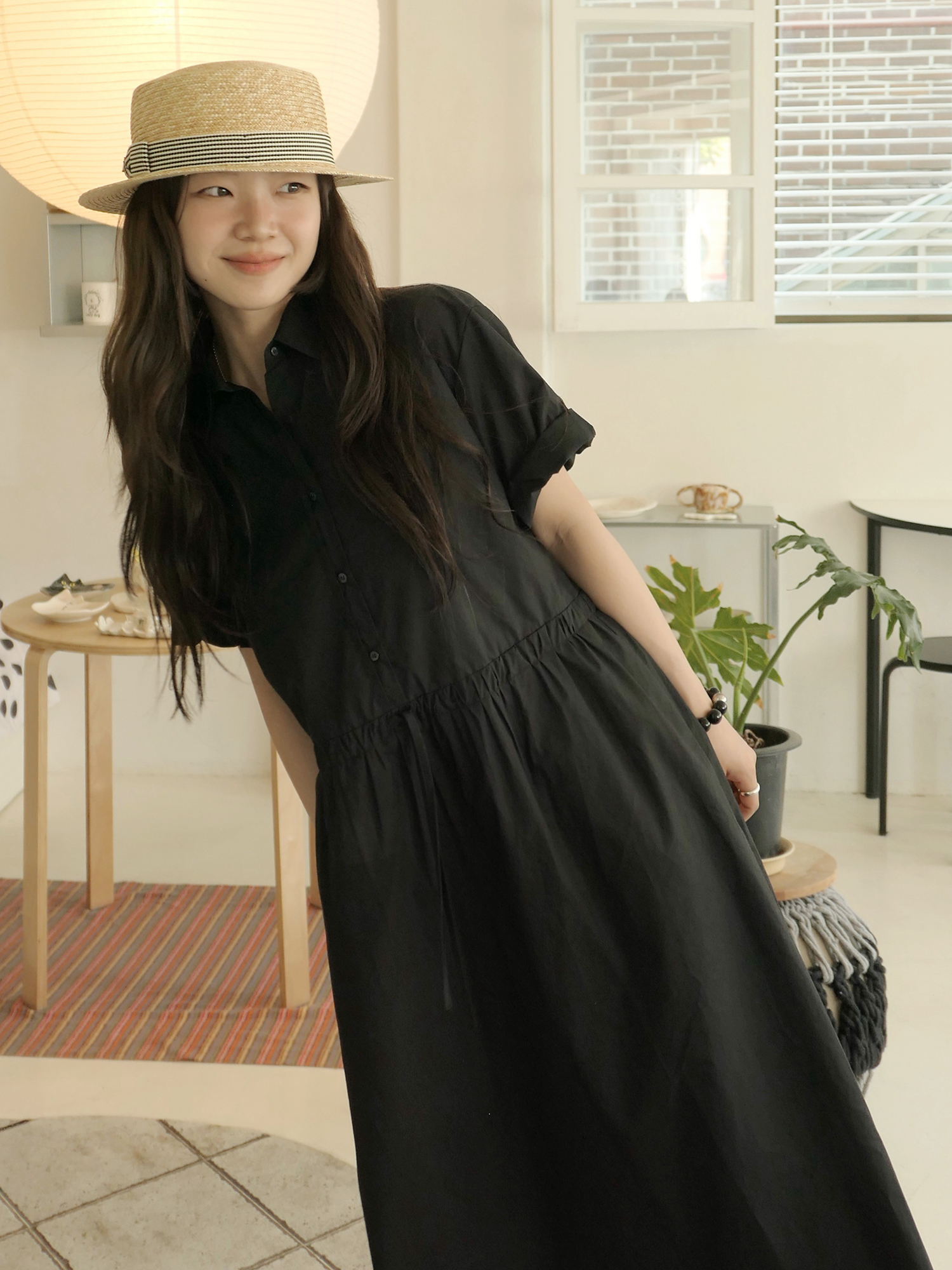 7108 SOFT LIGHTWEIGHT LONG ONE-PIECE (BLACK)