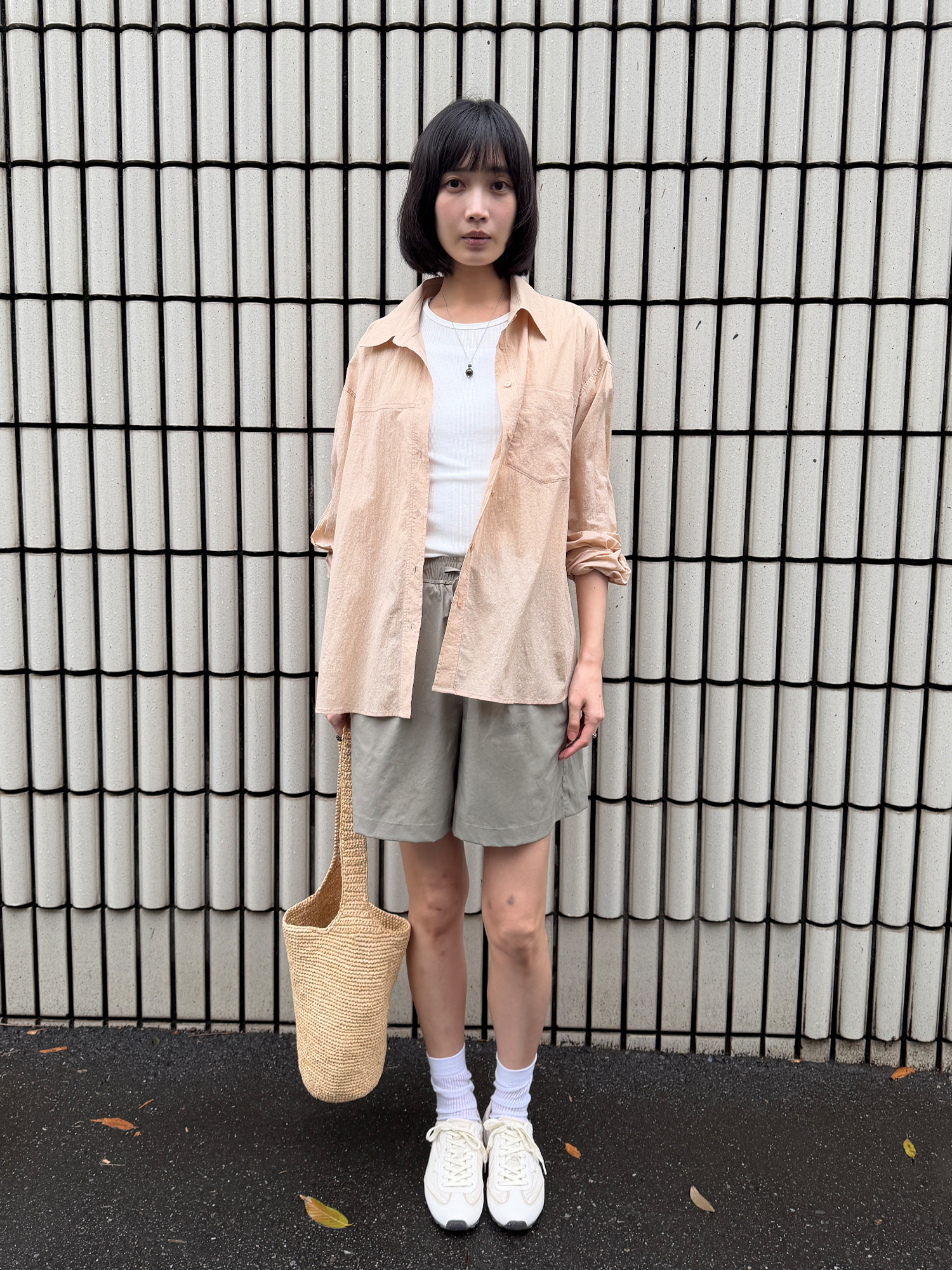 4121 SUMMER NYLON OVER FIT SHIRT (BEIGE)