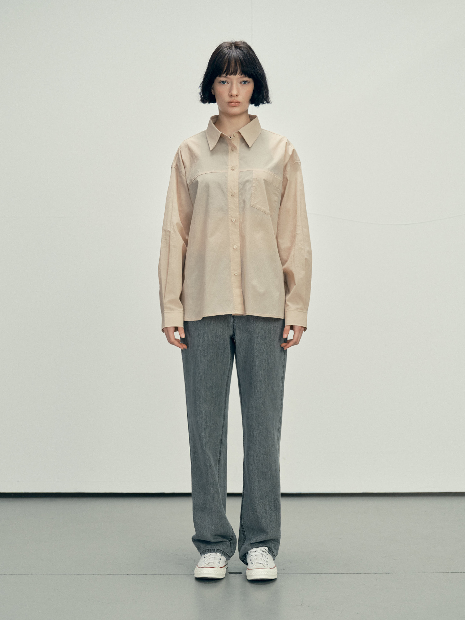 4121 SUMMER NYLON OVER FIT SHIRT (BEIGE)