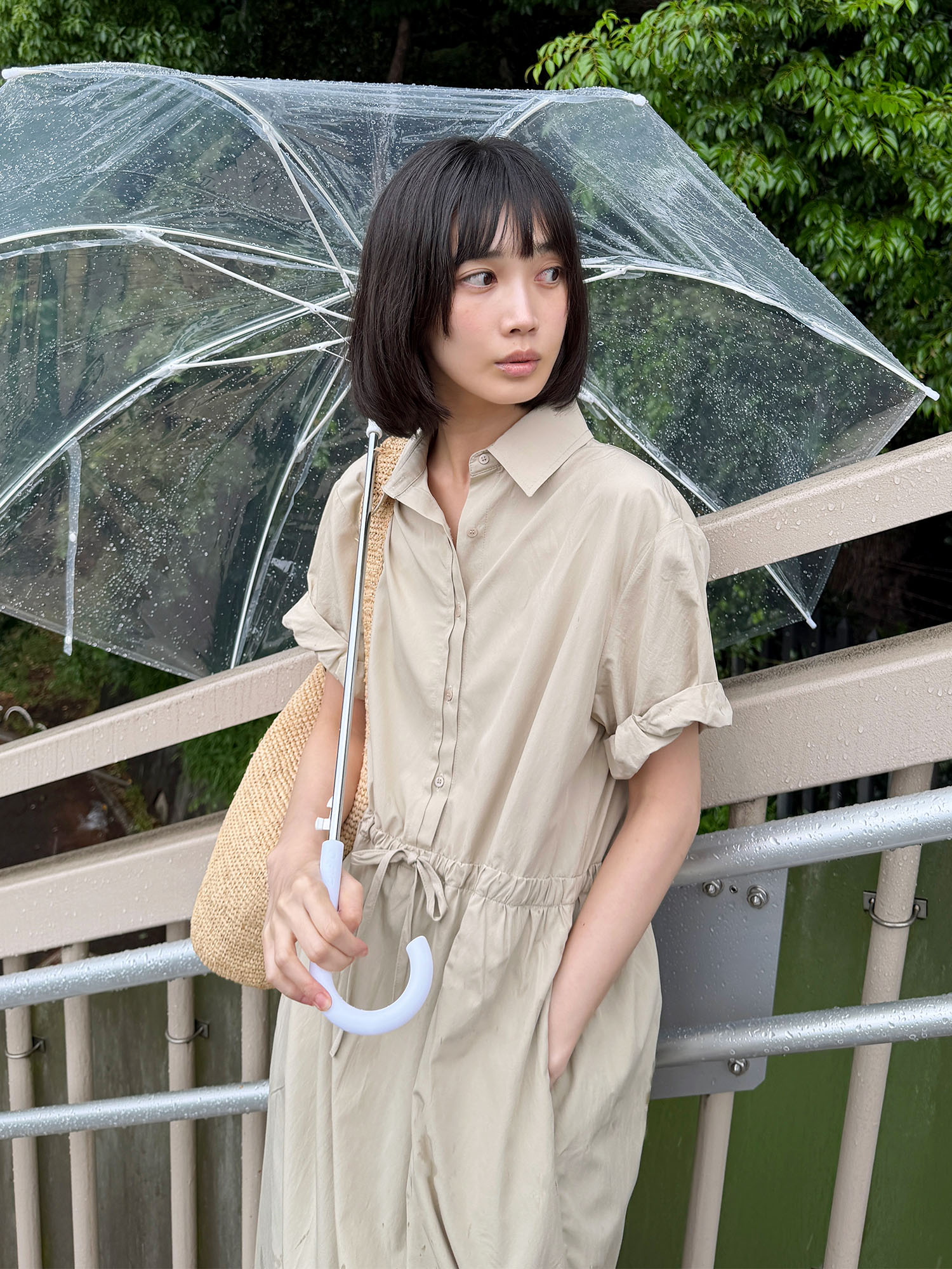 7108 SOFT LIGHTWEIGHT LONG ONE-PIECE (BEIGE)