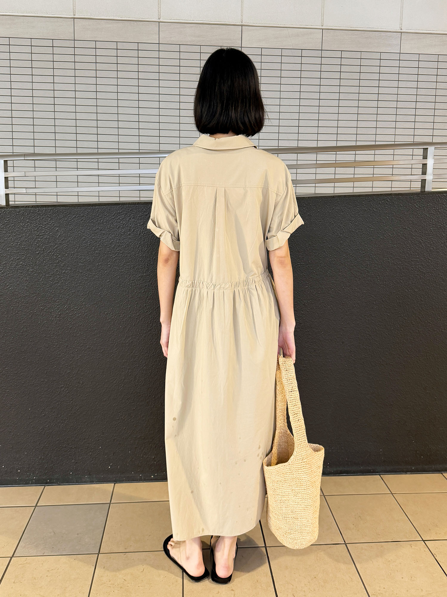 7108 SOFT LIGHTWEIGHT LONG ONE-PIECE (BEIGE)