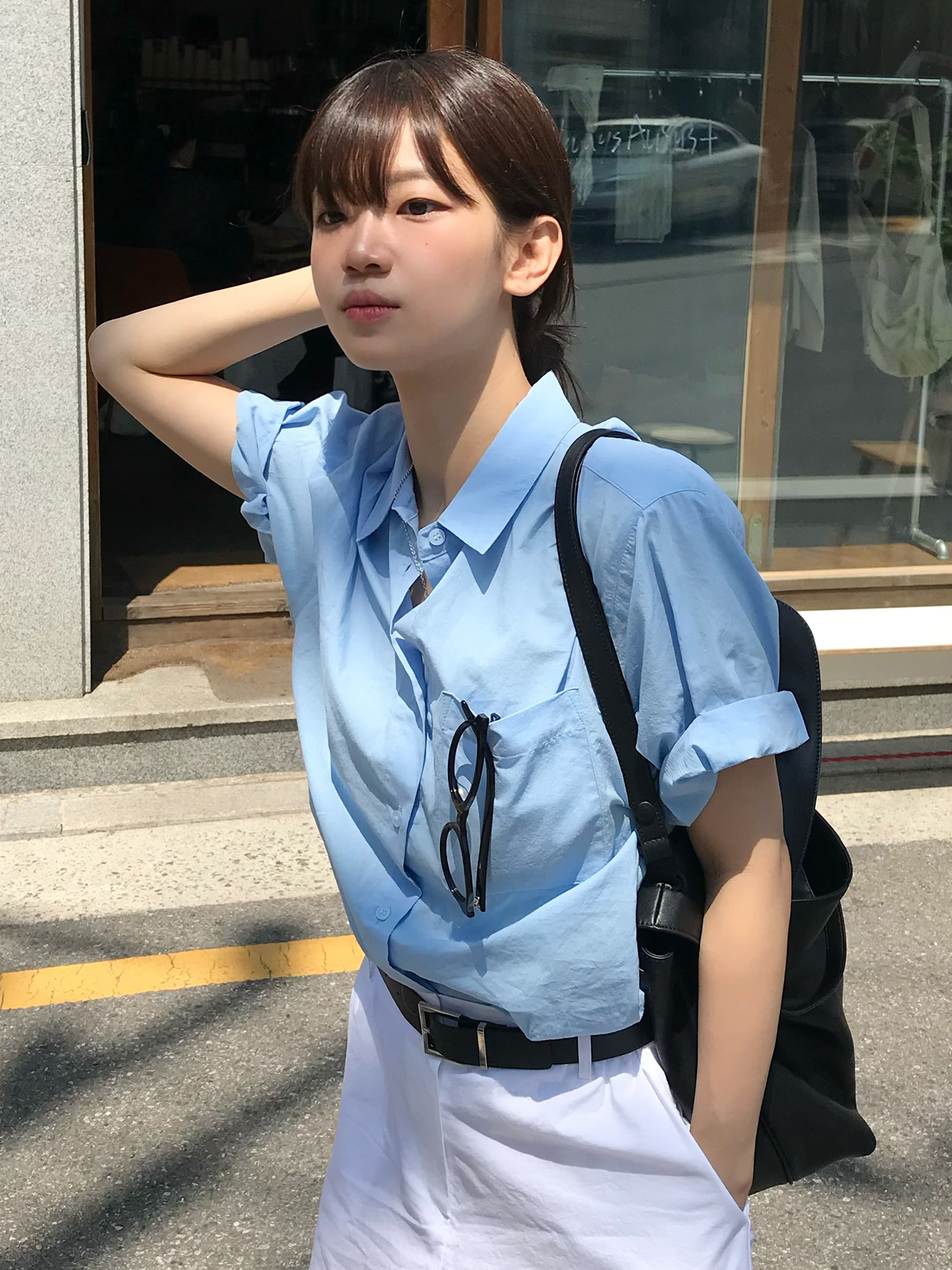 4214 ROUND NECK HALF SLEEVE T-SHIRT (BLUE)